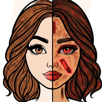 realistic girl split half