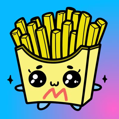 a cute. french fries