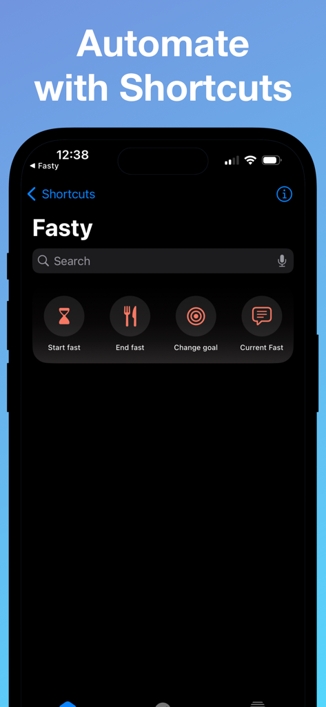 Intermittent Fasting Tracker: - Fastyアプリでのファストの開始と終了のためのiOSショートカット