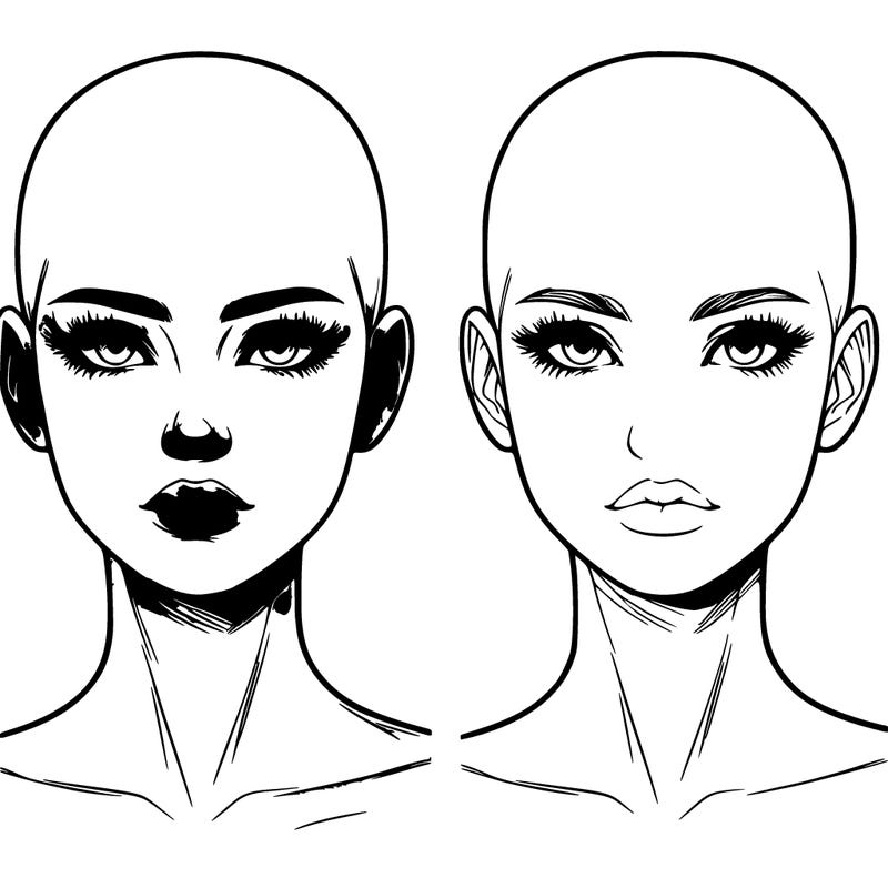 bald realistic woman