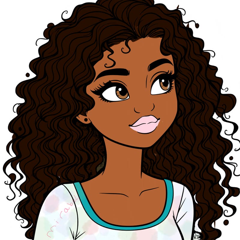 realistic girl with curly hair