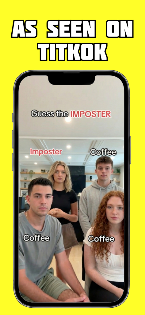 Um grupo de amigos jogando o jogo de festa de dedução social Imposter Game Online