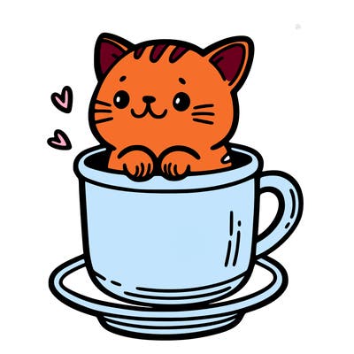 a  cat in a cup