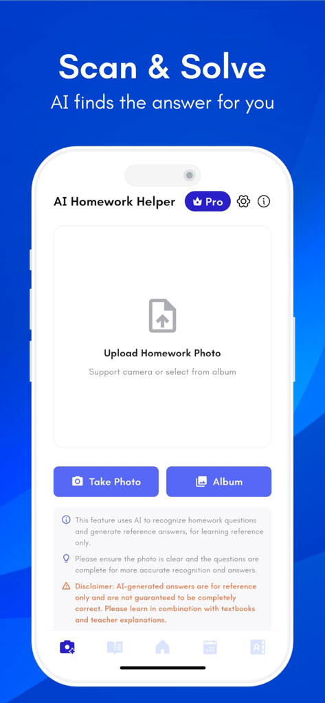 Lumina: Storage Manager - Lumina app interface showing the AI Homework Helper feature to scan and solve questions