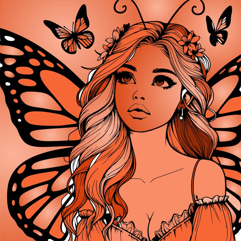 butterfly fairy realistic girl