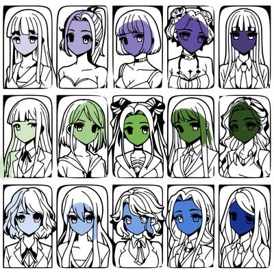 girls that look diffrent anime