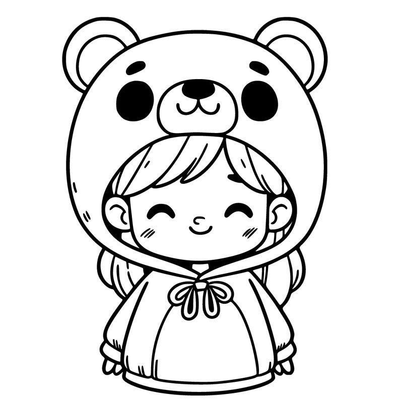 a girl with a bear costume