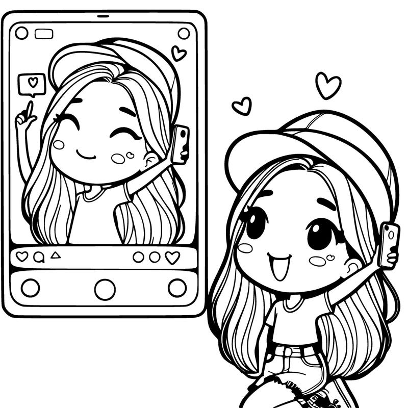 a girl recording herself and posting on social media