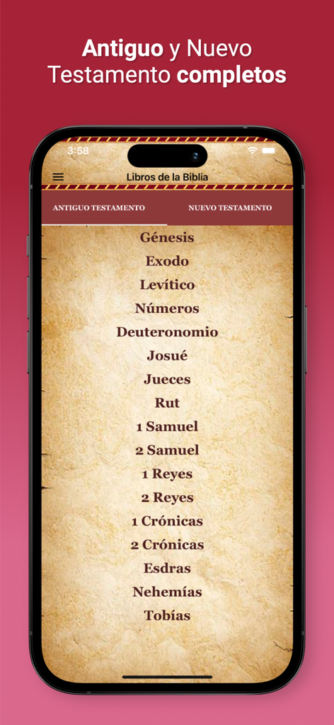 La Biblia Católica - List of Old Testament books in the Spanish Catholic Bible app