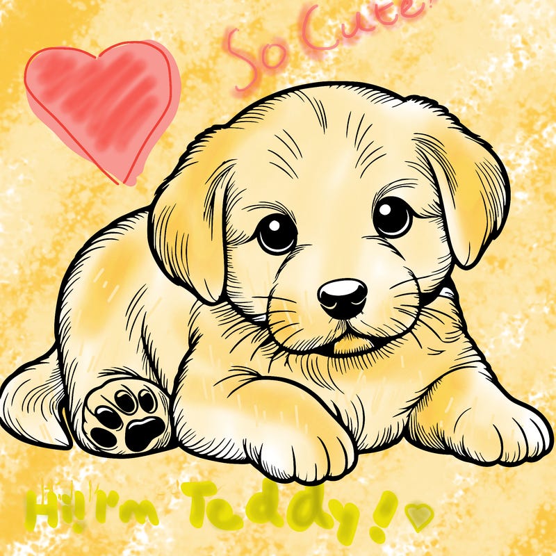 a cute realistic puppy