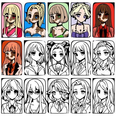 girls that look diffrent anime