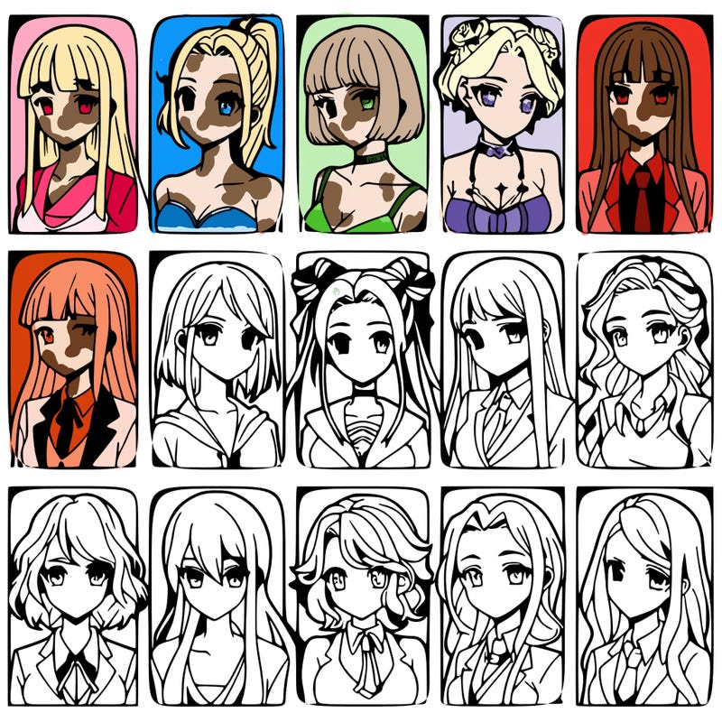 girls that look diffrent anime