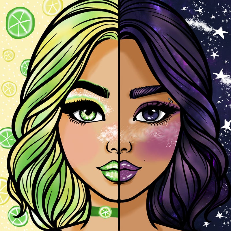 realistic girl split half