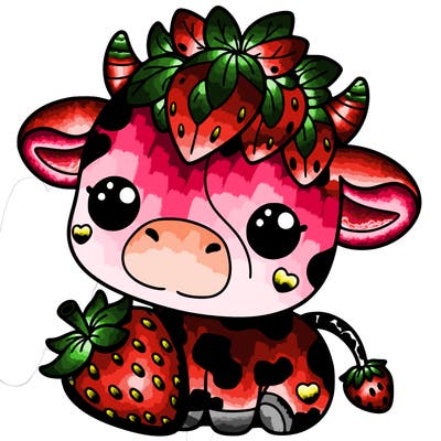 cute strawberry cow
