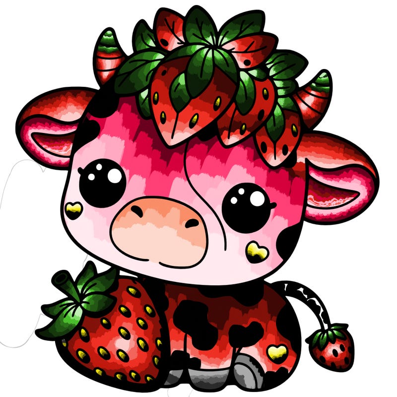 cute strawberry cow
