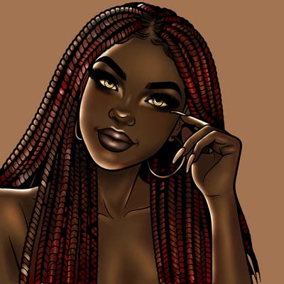 beautiful woman with box braids