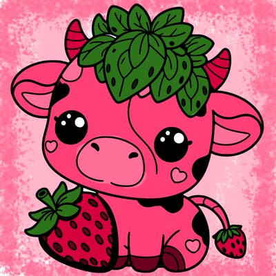 cute strawberry cow