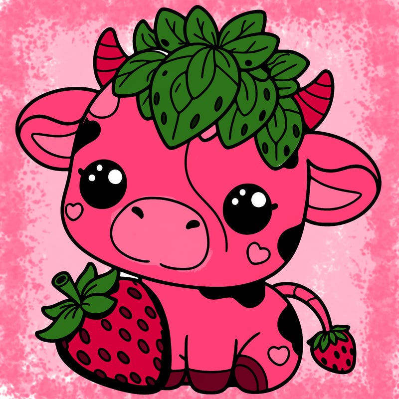 cute strawberry cow