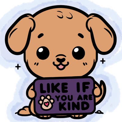 make a sign that says like if you are kind with a cute little dog