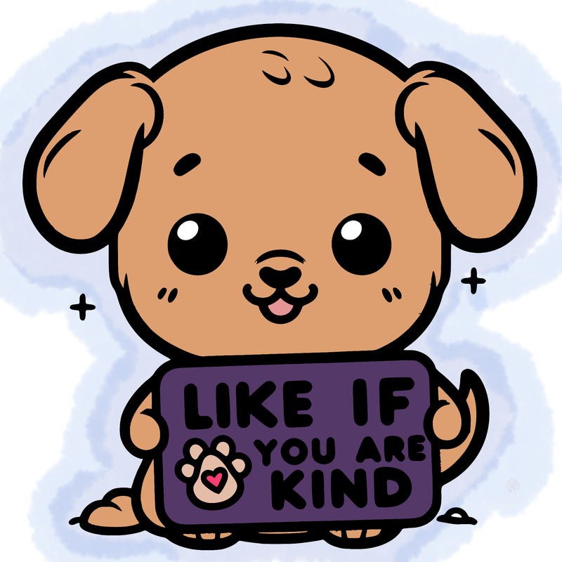 make a sign that says like if you are kind with a cute little dog