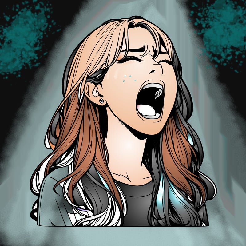 screaming realistic, girl