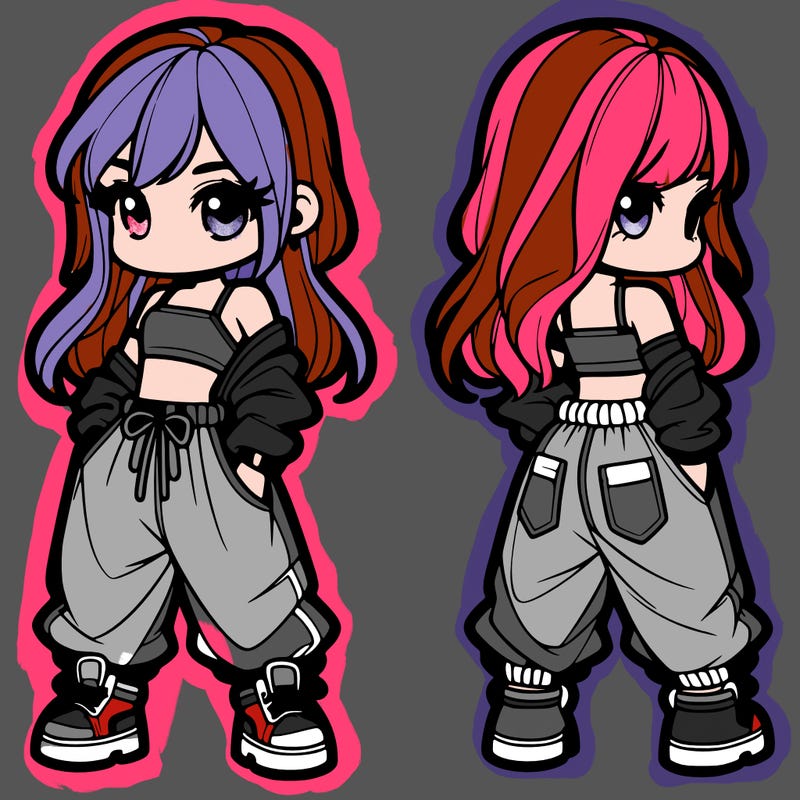 girl in crop top and baggy pants