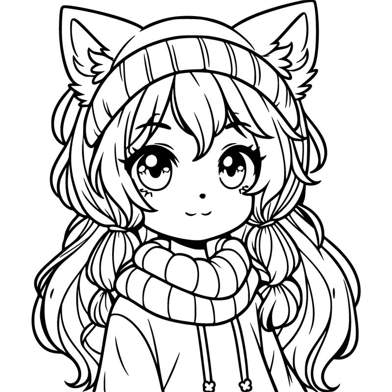 girl with wolf ears and tail