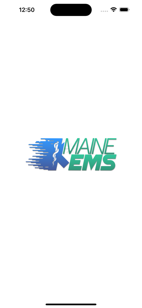 Maine EMS Protocol App - Splash screen of the Maine EMS Protocol App showing the Maine EMS logo on a white background