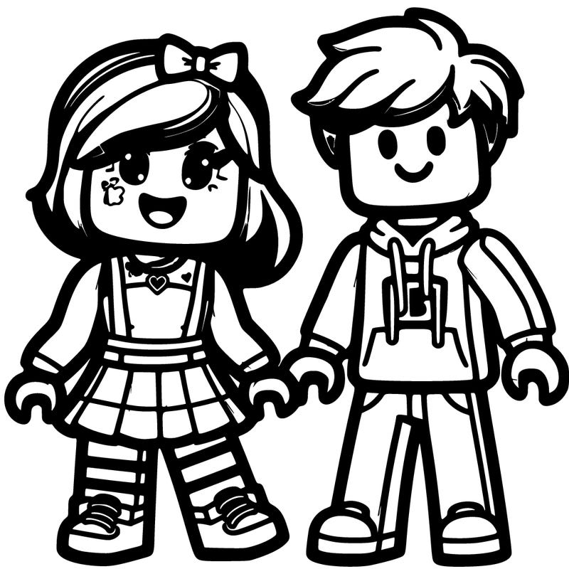 cute roblox girl and boy