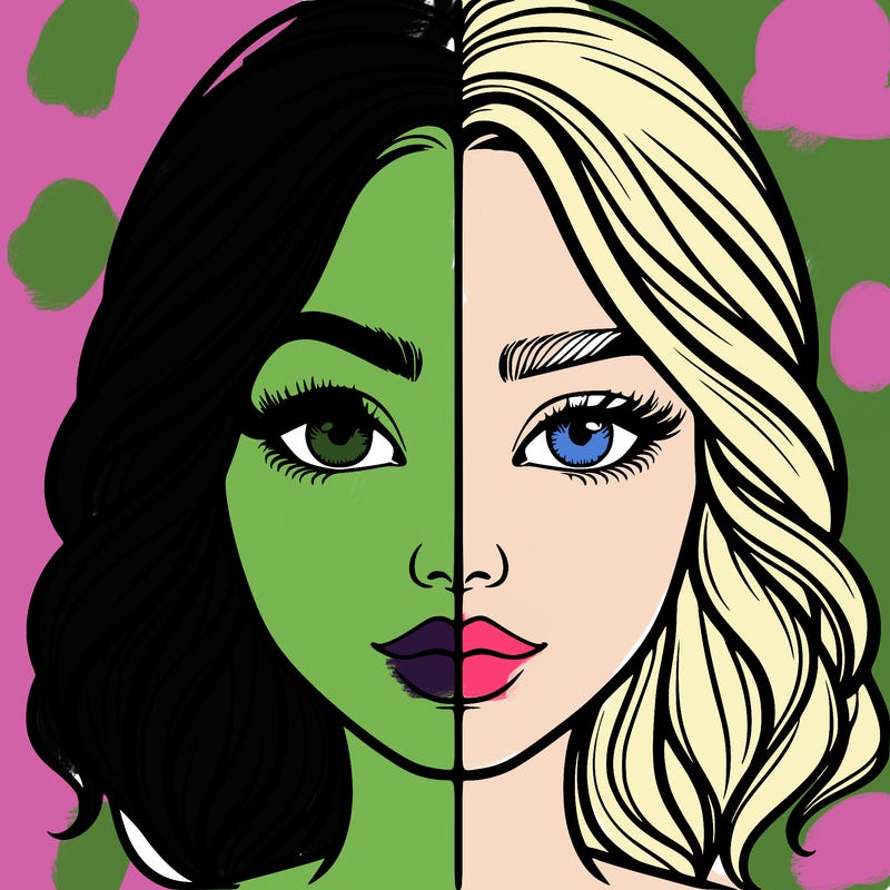 realistic girl split half