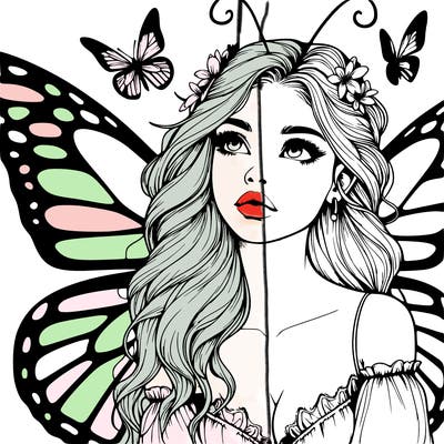 butterfly fairy realistic girl