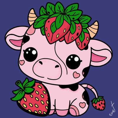 cute strawberry cow