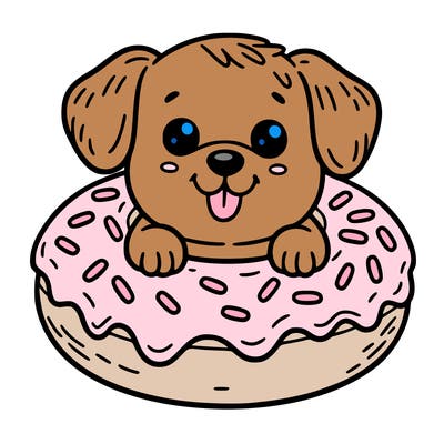 dog in a donut