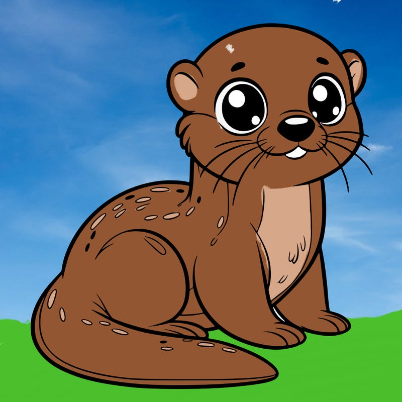 otter, big eyes, full body