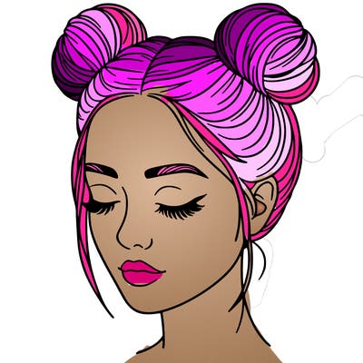 woman with hair buns
