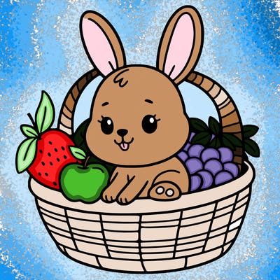 bunny in a fruit basket