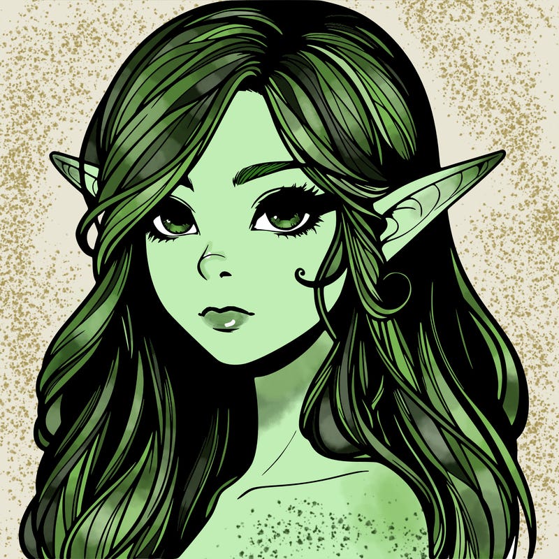 elf girl realistic dark fantasy