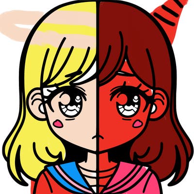 a split of a girl