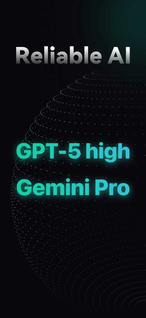 Chat AI 5 - Chatbot Assistant - Écran promotionnel pour Chat AI 5 mettant en évidence les modèles GPT-5 et Gemini Pro pour une intelligence artificielle fiable