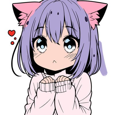 shy anime catgirl