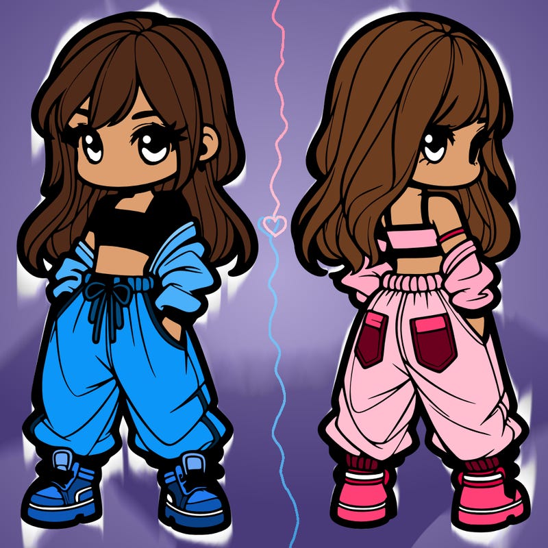 girl in crop top and baggy pants