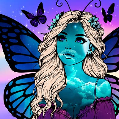 butterfly fairy realistic girl