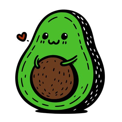 an avocado hugging an avocado