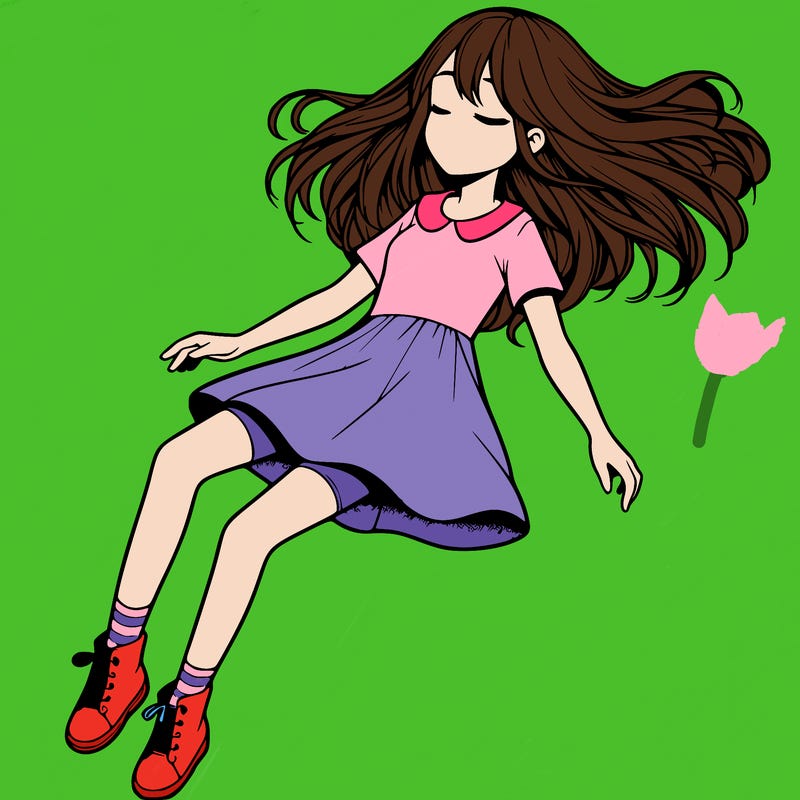 realistic girl floating