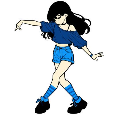 realistic girl danceing