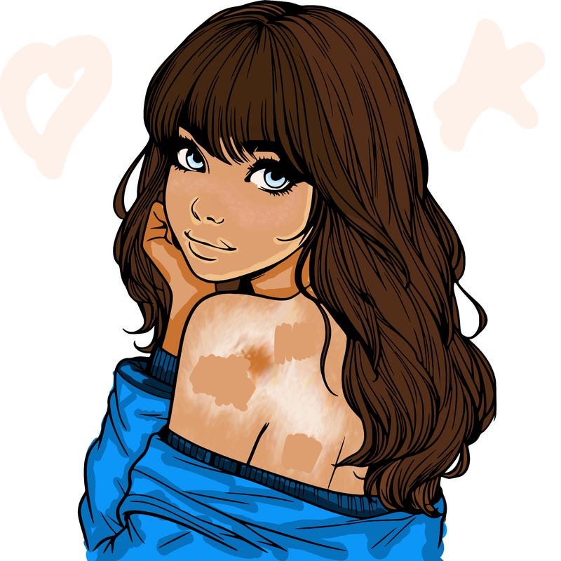 realistic girl with bangs looking over her shoulder