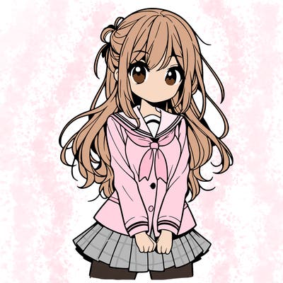 manga girl in a school uniform