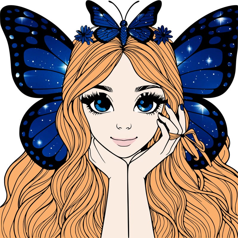 butterfly realistic girl
