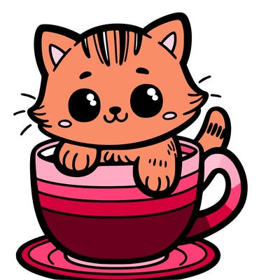 a cat in a cup