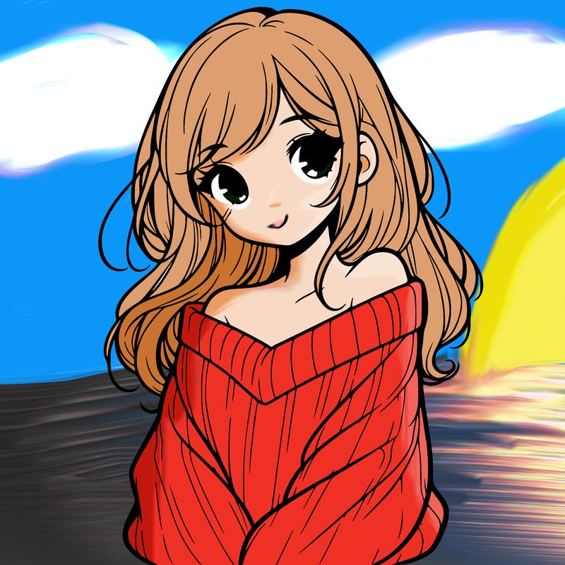 shy pretty girl wearing a sweater that is falling off one shoulder portrait